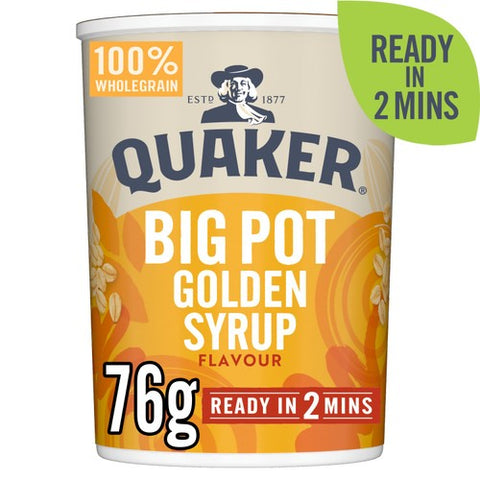 Quaker Oat So Simple Golden Syrup Porridge Cereal Big Pot 76g (Pack of 3)