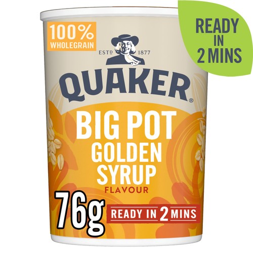 Quaker Oat So Simple Golden Syrup Porridge Cereal Big Pot 76g (Pack of 3)