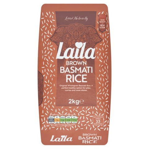 Laila Brown Basmati Rice 2kg (Pack of 2)