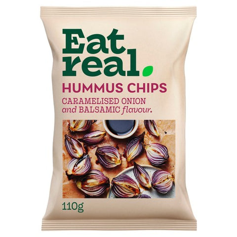 Eat Real Hummus Chips Caramelised Onion and Balsamic Vinegar 110g (Pack of 3)