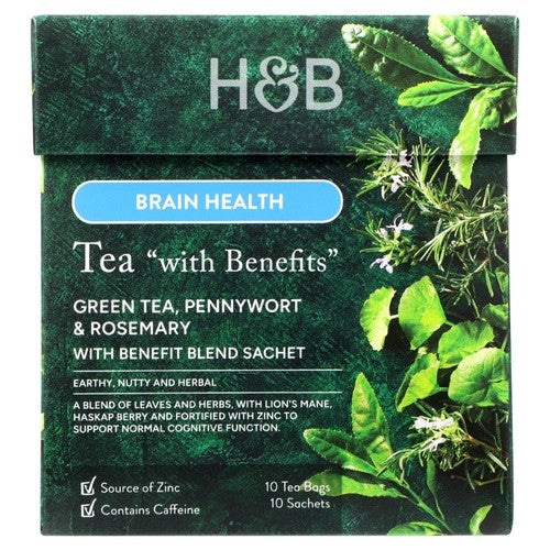 Holland & Barrett Brain Health Green Tea "with Benefits" 10's (Pack of 3)
