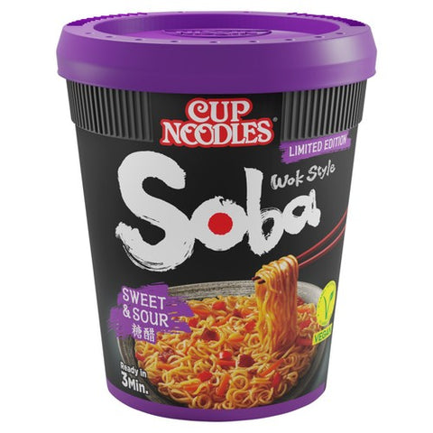 Nissin Soba Sweet & Sour Instant Wok Style Noodles Pot 90g (Pack of 3)