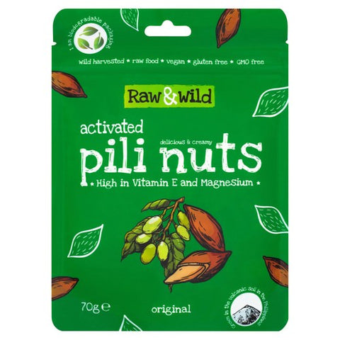 Raw & Wild Activated Pili Nuts Original Organic 70g (Pack of 3)