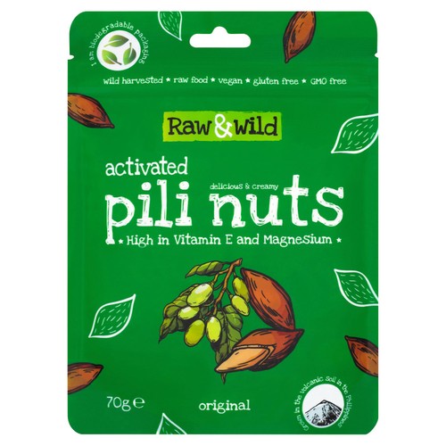 Raw & Wild Activated Pili Nuts Original Organic 70g (Pack of 3)
