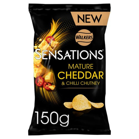 Walkers Sensations Mature Cheddar Cheese & Chilli Crisps 150g (Pack of 3)