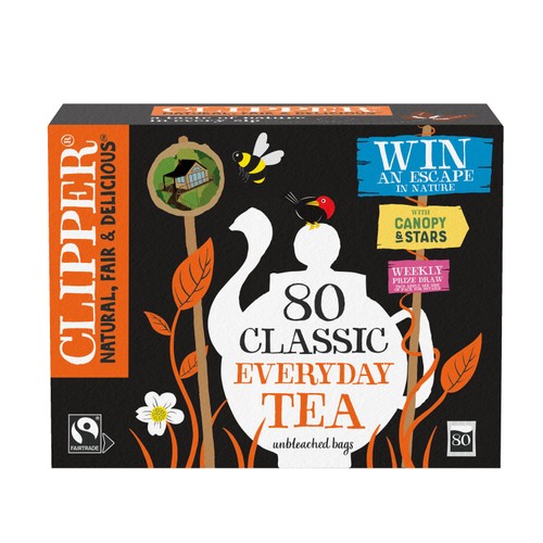 Clipper Fairtrade Everyday Tea Bags 80's (Pack of 2)