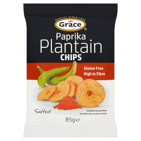 Grace  Plantain Chips Paprika 85g (Pack of 6)