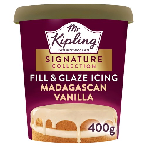 Mr Kipling Collection Fill Glaze Icing Madagascan Vanilla 400g (Pack 2)