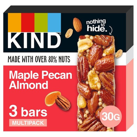 KIND Maple Pecan Almond Snack Bars Multipack 3 x 30g (Pack of 3)