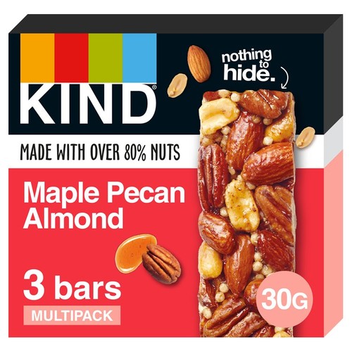 KIND Maple Pecan Almond Snack Bars Multipack 3 x 30g (Pack of 3)