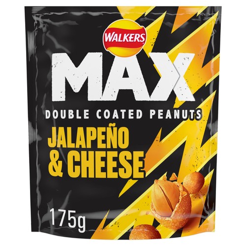 Walkers Max Strong Nuts Jalapeno & Cheese 175g (Pack of 3)