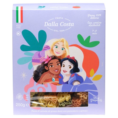 Dalla Costa Disney Princess Tricolour Pasta 250g (Pack of 3)