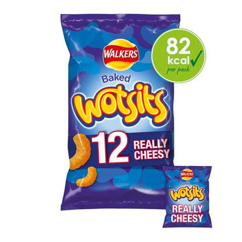 Walkers Wotsits Really Cheesy Multipack Snacks Crisps 12x16.5g (Pack of 3)