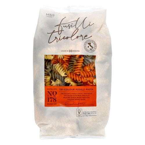 M&S Tri-Colour Fusilli Pasta 500g (Pack of 3)
