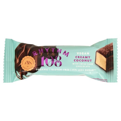 Rhythm 108 Swiss Vegan Creamy Coconut Bar with Dark Chocolate 33g (Pack of 3)