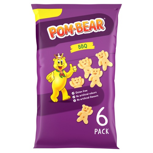 Pom-Bear BBQ Multipack Crisps 6 Pack (Pack of 6)
