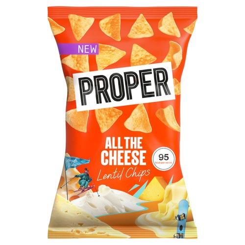 PROPERCHIPS All the Cheese Lentil Chips 85g (Pack of 6)