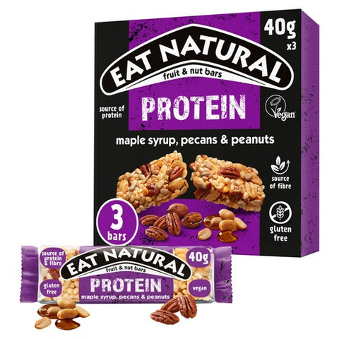 Eat Natural Maple Syrup, Pecan and Peanut Bars 3 x 40g (Pack of 3)
