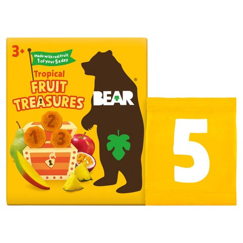 Bear Treasures Kids Snack 3+ Years Tropical Flavour 5 x 20g (Pack of 3)