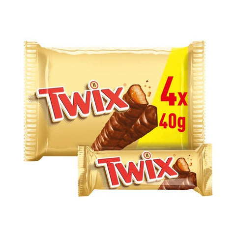 Twix Caramel Milk Chocolate Fingers Biscuit Twin Multipack 4 x 40g (Pack 3)
