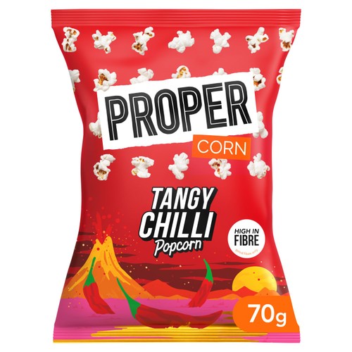 Propercorn Tangy Chilli Popcorn 70g (Pack of 6)