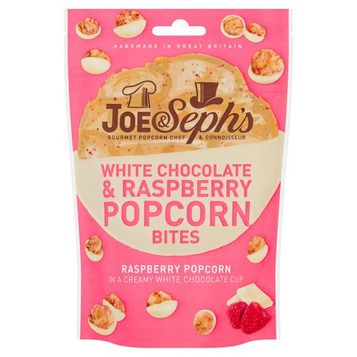 Joe & Seph's White Chocolate & Raspberry Popcorn Bites 63g (Pack of 6)