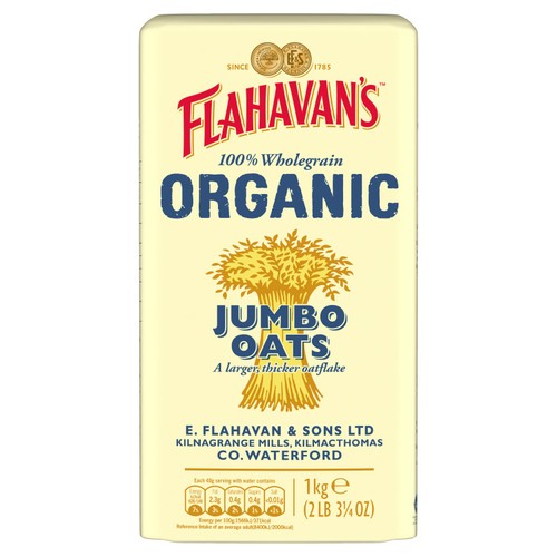 Flahavan's Organic Jumbo Oats 1kg (Pack of 3)