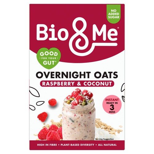Bio&Me Raspberry & Coconut Overnight Oats 350g (Pack of 3)