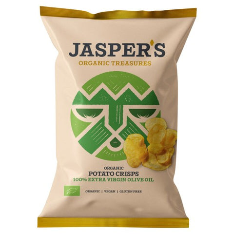 Jasper's Organic Potato Crisps 100% Extra Virgin Olive Oil 100g (Pack of 6)