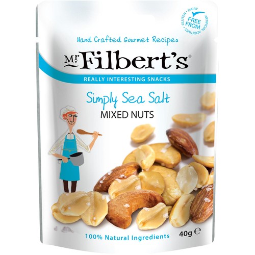 Mr Filberts Simply Sea Salt Mixed Nuts Almonds, Peanuts Cashews 40g (Pack 3)