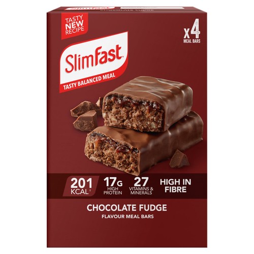 Slimfast Chocolate Fudge Meal Replacement Bars 4 x 60g (Pack of 3)