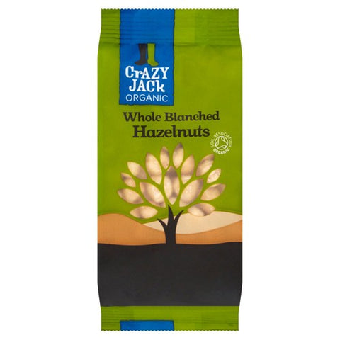 Crazy Jack Organic Whole Blanched Hazelnuts 100g (Pack of 3)