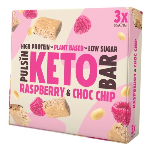 Pulsin Keto Raspberry & Choc Chip Multipack 3 x 30g (Pack of 3)