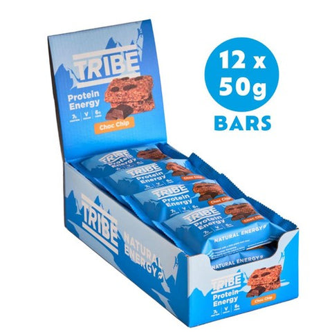 TRIBE Protein Energy Flapjack Choc Chip Energy 12 x 50g (Pack of 3)