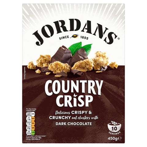 Jordans Country Crisp Dark Chocolate Breakfast Cereal 450g (Pack of 3)
