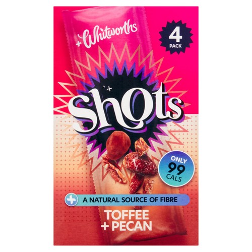 Whitworths Shots Snack Pack Toffee Pecan 4 's (Pack of 3)