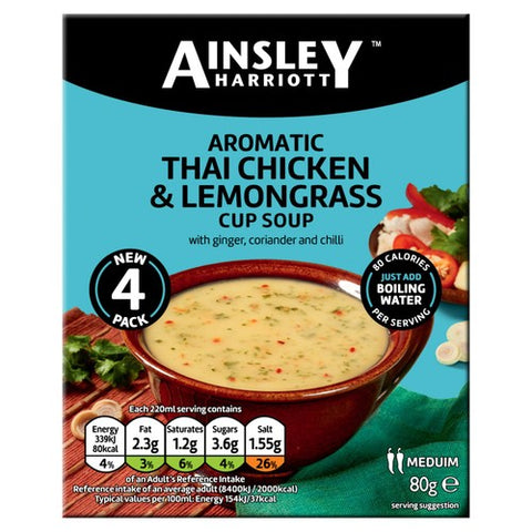 Ainsley Harriot Thai Chicken & Lemongrass Cup Soup 80g (Pack of 2)