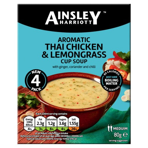 Ainsley Harriot Thai Chicken & Lemongrass Cup Soup 80g (Pack of 2)