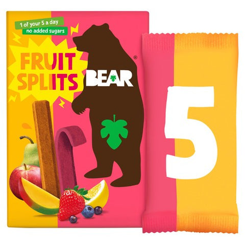 BEAR Fruit Splits Sour Berry & Mango Multipack 5 x 20g (Pack of 3)