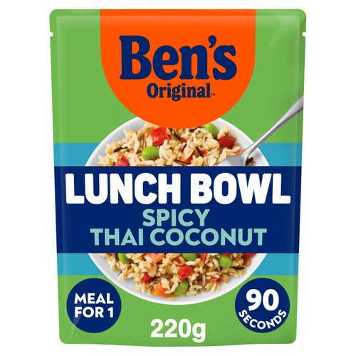 Ben's Original Lunch Bowl Ready Meal Spicy Thai Style & Coconut 220g (Pack of 2)