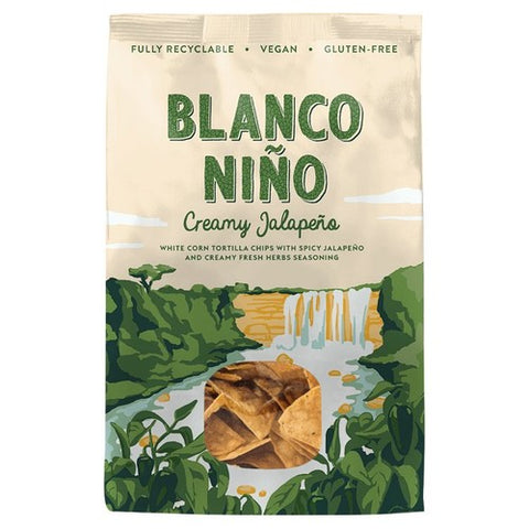 Blanco Nino - Creamy Jalapeno White Corn Tortilla Chips 170g (Pack of 3)