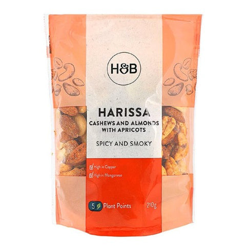 Holland & Barrett Harissa Cashews and Almonds with Apricots 210g (Pack of 3)