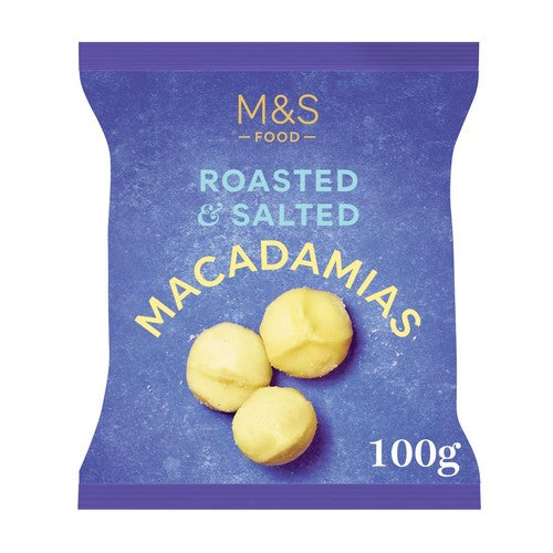 M&S Roasted & Salted Macadamia Nuts 100g (Pack of 3)