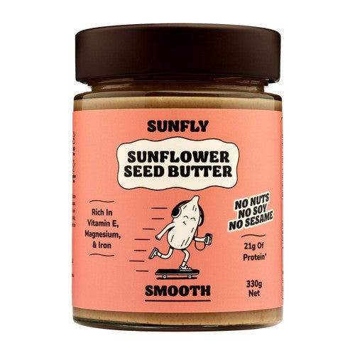SUNFLY Sunflower Seed Butter, Smooth Spread 330g (Pack of 2)