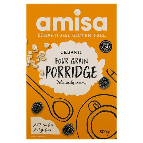 Amisa Organic Gluten Free Four Grain Porridge 300g (Pack of 3)