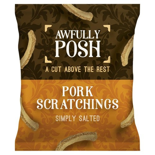 Awfully Posh Traditional Pork Scratching 40g (Pack of 6)