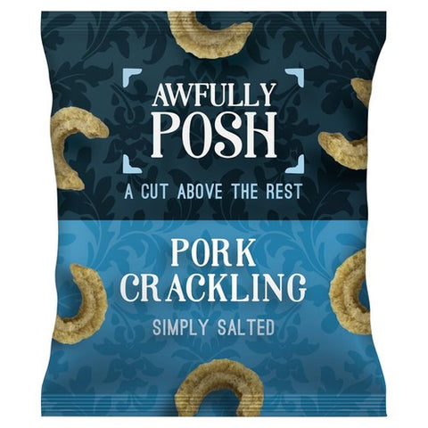 Awfully Posh Sea Salt Pork Crackling 40g (Pack of 6)