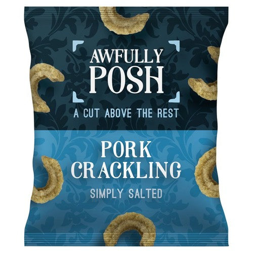 Awfully Posh Sea Salt Pork Crackling 40g (Pack of 6)