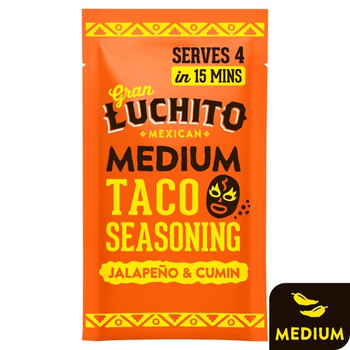 Gran Luchito 'Medium' Jalapeno Cumin Fajita Taco Seasoning Mix 28g (Pack 2)