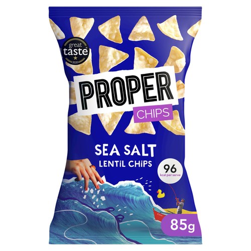 Properchips Sea Salt Lentil Chips 85g (Pack of 6)